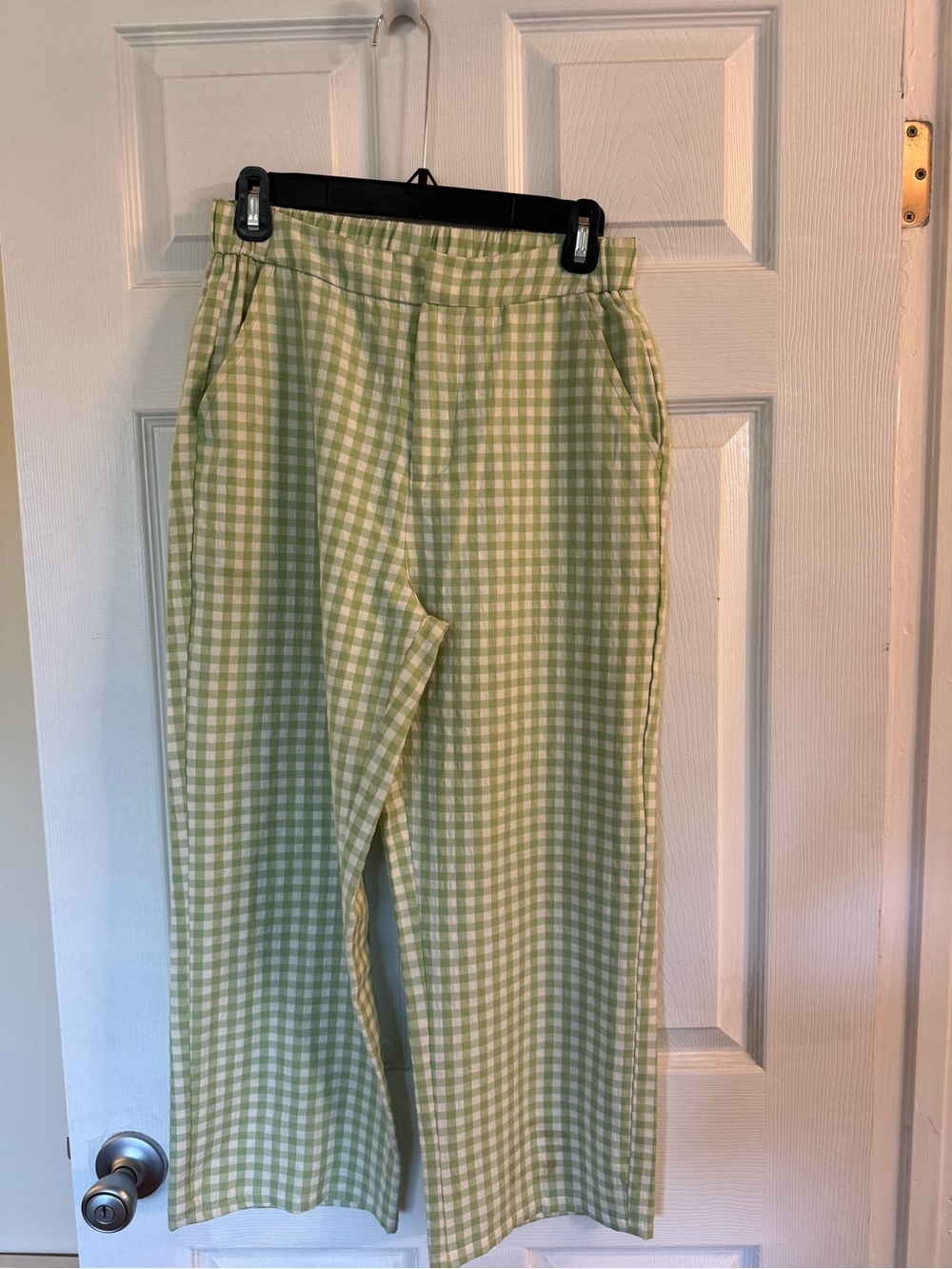 Cider Green and White Gingham Pants